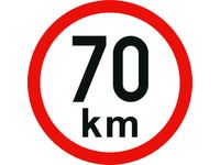 Samolepící štítek 70 km